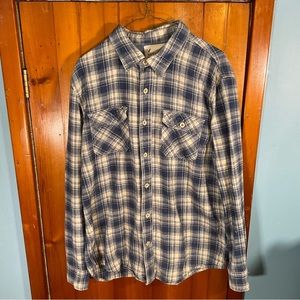 American Eagle Outfitters Flannel Button Up Shirt Men's XL Long Sleeve Blue